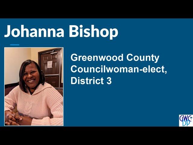 Greenwood County Councilwoman elect Johanna Bishop