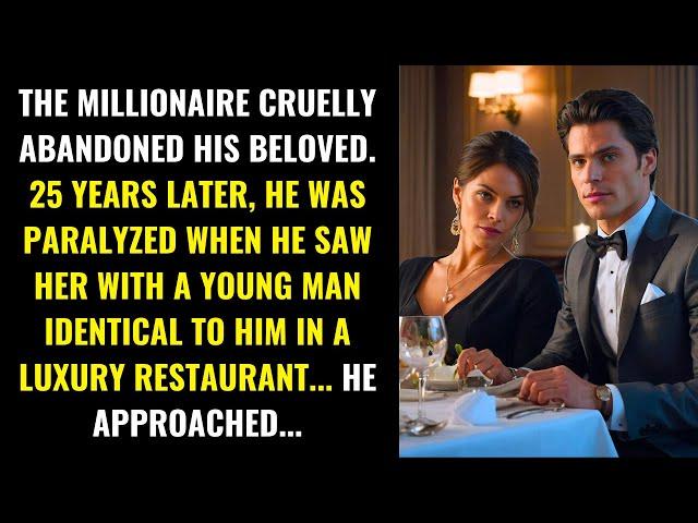 THE MILLIONAIRE ABANDONED HIS LOVER. 25 YEARS LATER, HE SAW HER WITH A YOUNG MAN IDENTICAL TO HIM...