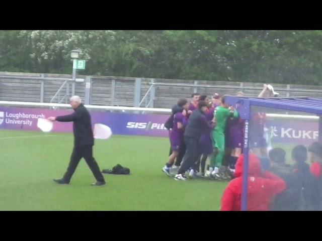 Loughborough students lifting trophy after winning playoff final