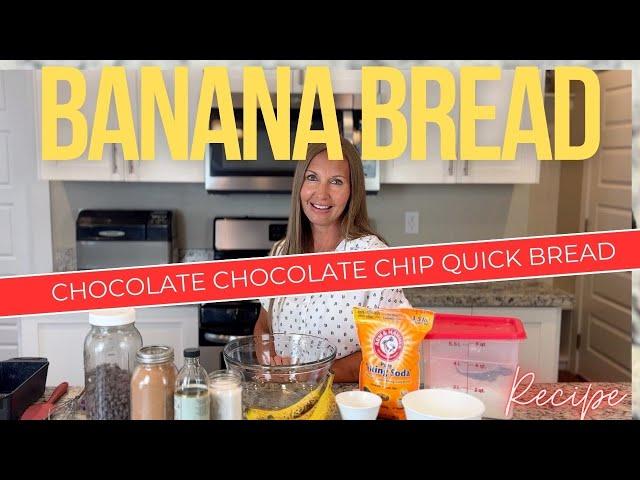 Easy Chocolate Chip Banana Bread Recipe - The Best Banana Bread! Double Chocolate Quick Bread