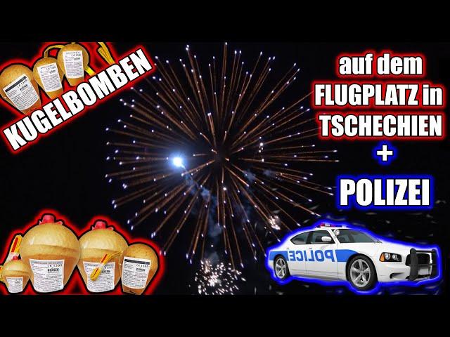 XXL KUGELBOMBEN AUF DEM FLUGPLATZ in TSCHECHIEN + die POLIZEI kommt! Shell Firework Compilation