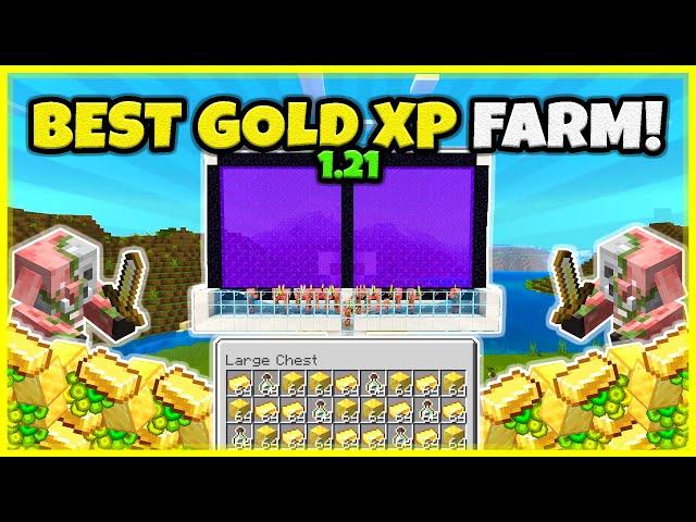 BEST GOLD AND XP FARM EVER!! (VERY FAST!) In Minecraft Bedrock 1.21