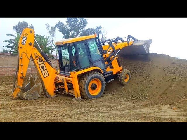 JCB 3dx Working on construction Area || JCB machine Store soil on Site