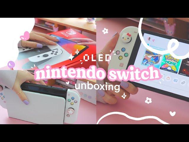  unboxing the pretty white oled nintendo switch + accessories from skull & co, playvital, lepow