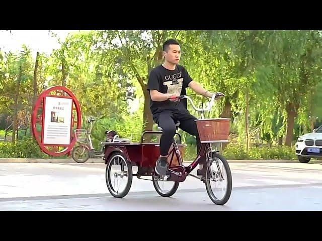 The three-wheel bicycle | 24-inch adult tricycle with a rear cargo basket