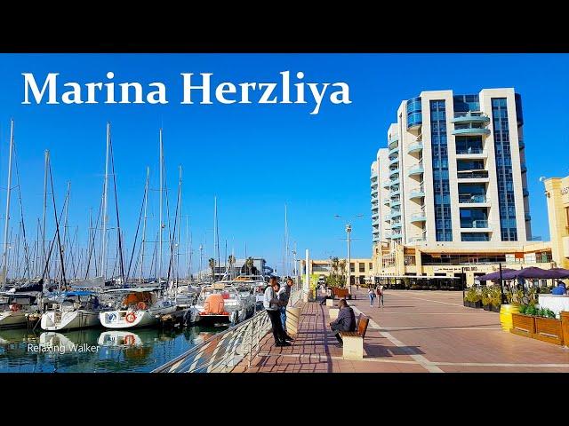 Walking in Port Marina Herzliya, Israel