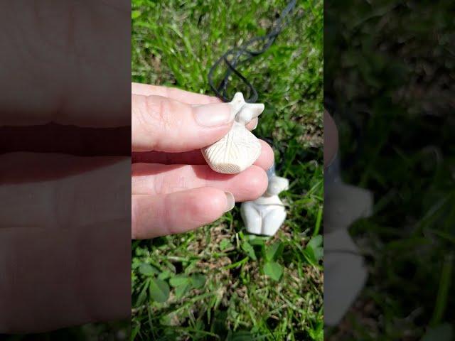 Mother Goddess Amulet. Fertility goddess. Moose antlers hand-carved. RS Artcraft