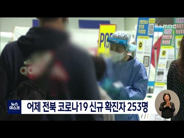 어제 전북 코로나19 신규 확진자 253명 | 전주MBC 220701 방송