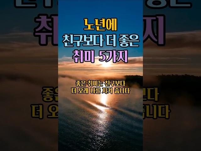 노년에 친구보다 더 좋은 취미 5가지 #명언 #인생조언 #삶의지혜 #취미 #여가생활 #노년의삶