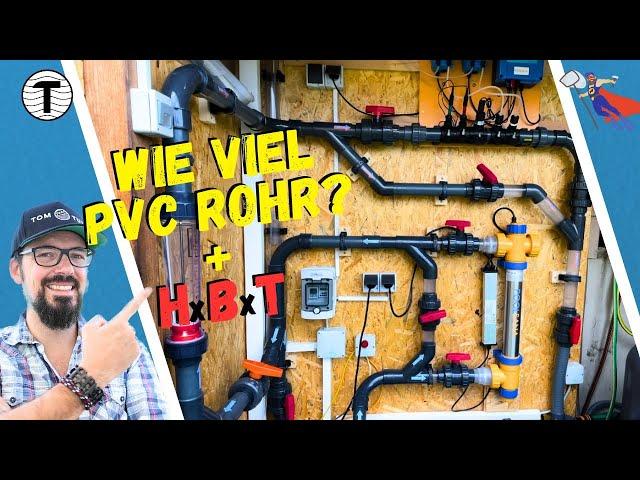 Pool Technikraum: wie viel PVC Rohr + HxBxT