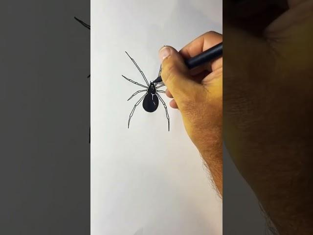 how to draw spider ️#shortsvideo #viralvideo