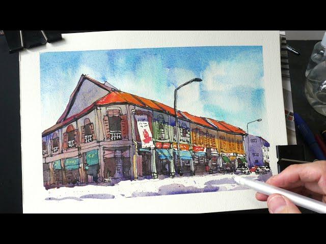 695 North Bridge Rd timelapse sketch with Kremer Pigments