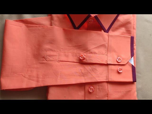 sew a simple and official cuff design || sleeves placket and cuff stitching full video 2021 ||