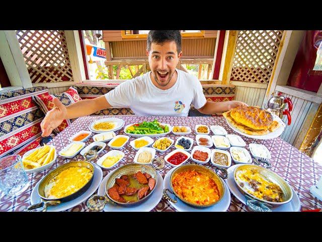 Turkish Food - World's BIGGEST Breakfast + Amazing 180 Year Old Kebab in Afyon, Turkey!!