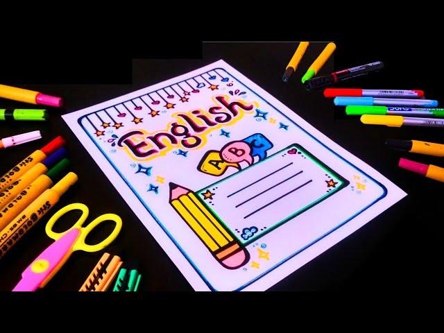 English Project Cover Page Design | English Title Page Page Decoration Ideas | Front Page Art