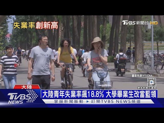 大陸青年失業率飆18.8% 大學畢業生改當藍領｜十點不一樣20240923 @TVBSNEWS01