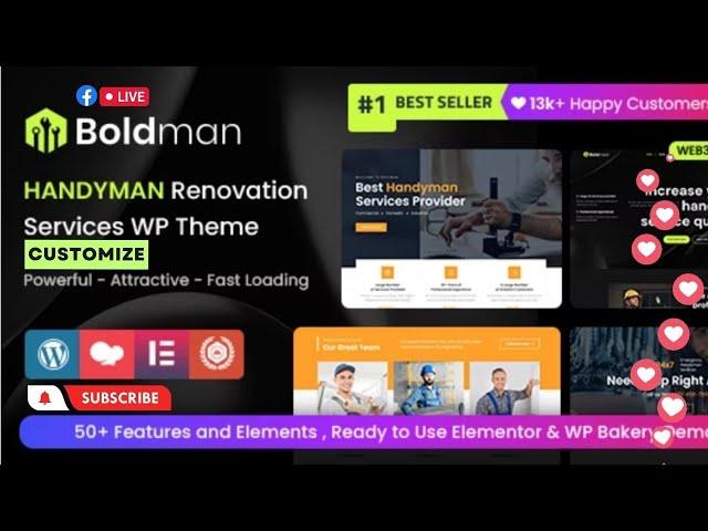 Boldman Handyman Renovation Services WordPress Theme Customize