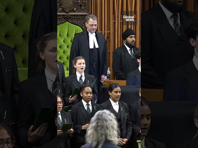 Pages lead singing of “O’Canada” in House of Commons