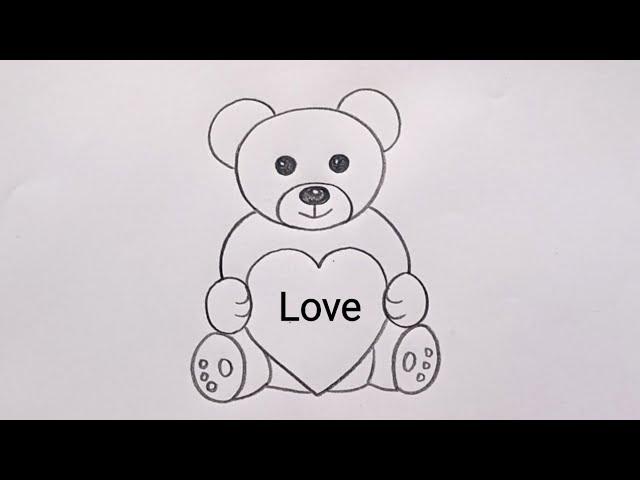 how to draw teddy bear drawing easy step by step@DrawingTalent