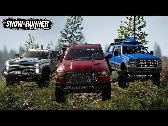 Ford vs Chevy vs Ram in SnowRunner!
