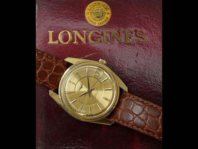 1966 1969 Longines Conquest 18k Gold men's automatic watch with box and papers.  Model ref' 9045.