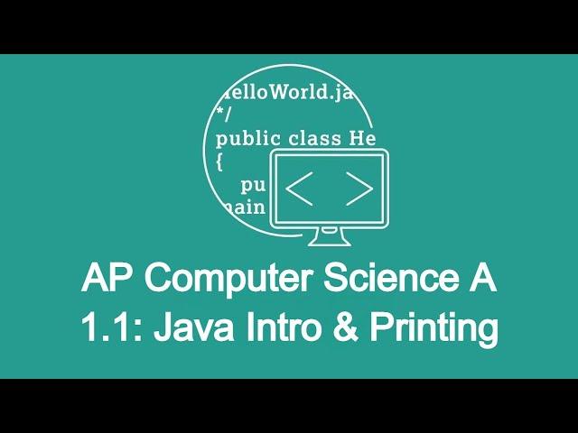 1.1: Intro to Java & Printing! AP Computer Science A