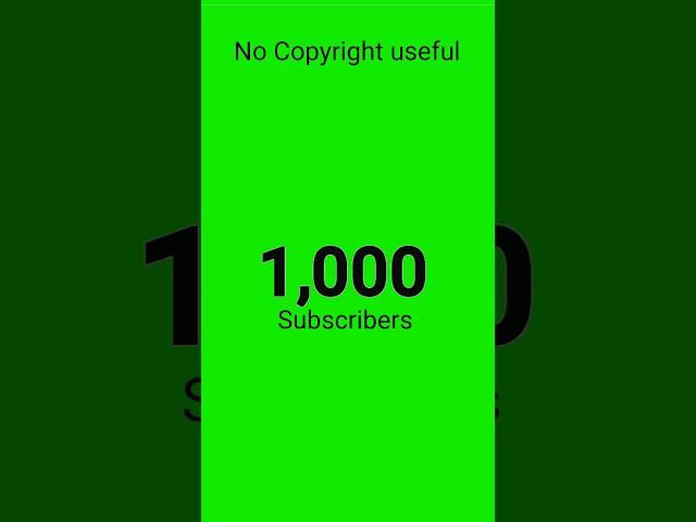 1k subscribers complete live countdown green screen no copyright 2023 | subscribe green screen