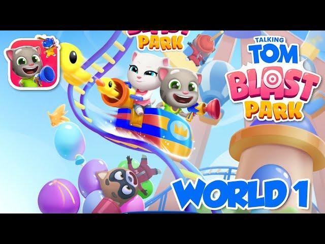 Talking Tom Blast Park - WORLD 1 - iOS (Apple Arcade) Gameplay