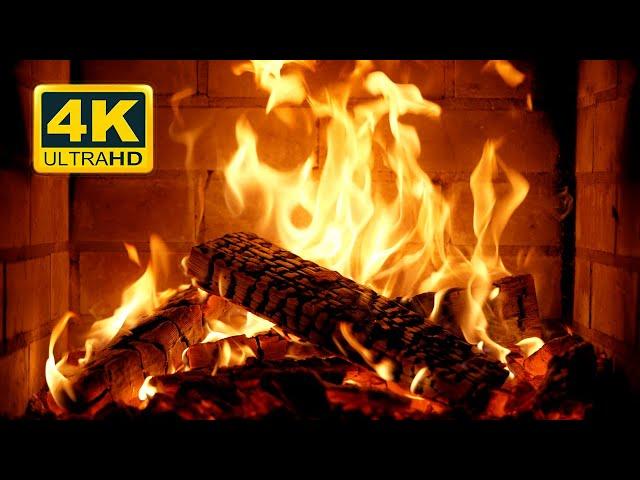  FIREPLACE (12 HOURS). Live Wallpaper 4K ULTRA HD. Fireplace Ambience with Crackling Fire Sounds