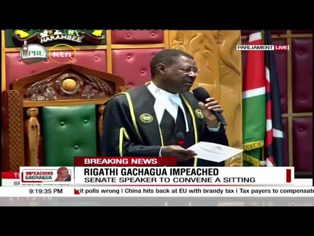 BREAKING NEWS: Deputy President Rigathi Gachagua Impeached