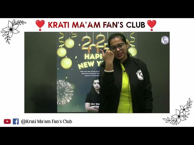 New Year 2025 | Krati Mam Motivation | Krati Ma'am Fan's Club