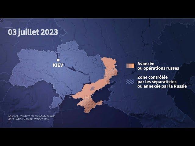 Ukraine: presque 500 jours d'invasion russe en carte | AFP