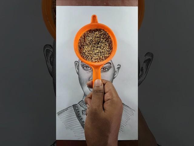 Jacqueline Fernandez drawing with rice hair #shorts