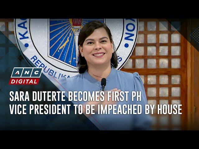 Sara Duterte becomes first PH vice president to be impeached by House | ANC