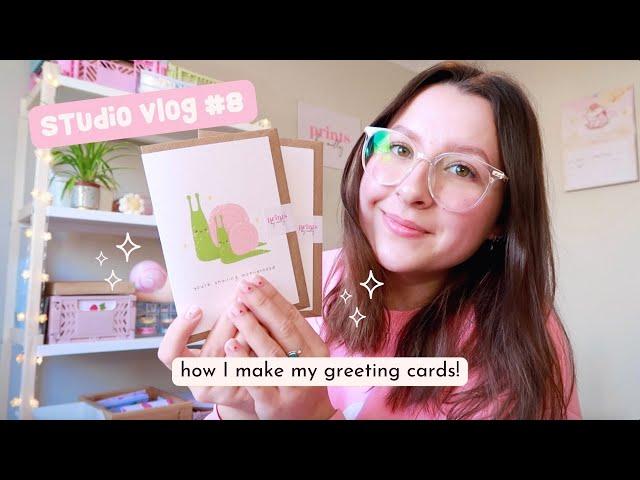 STUDIO VLOG #8  how I design and make my greeting cards, updating my website & packing orders