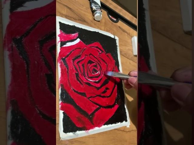 Acrylic rose painting| #acrylicpainting #painting #acrylic #drawiteasy