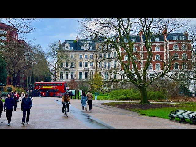 ️December Walk in LONDON | About to Rain | Hyde Park • Knightsbridge | 2024