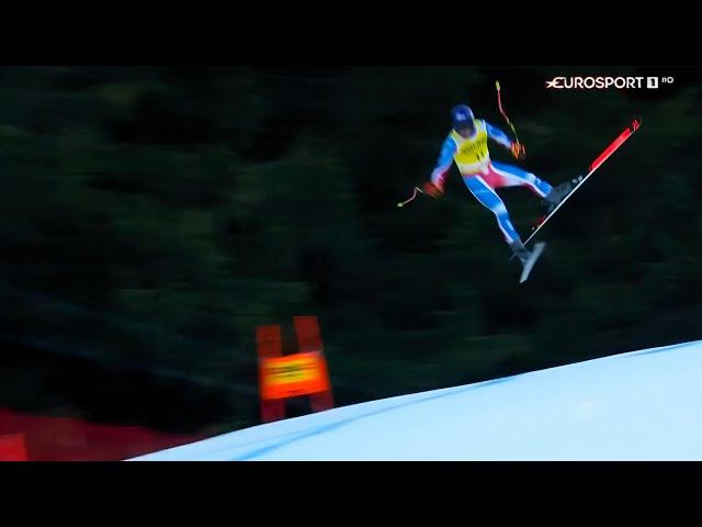 The moment French Skier Cyprien Sarrazin Crashes Heavily in Downhill Training in Bormio crash 2024