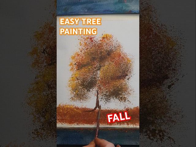 How to paint a simple tree  #howtopaint #trees #fallcolors