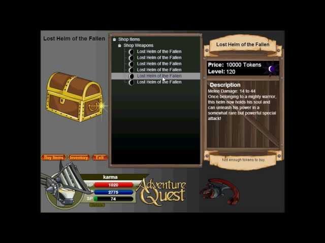 Adventure Quest Ultra Rare Item Hunt 10 Lost Helm of the Fallen Shop Location