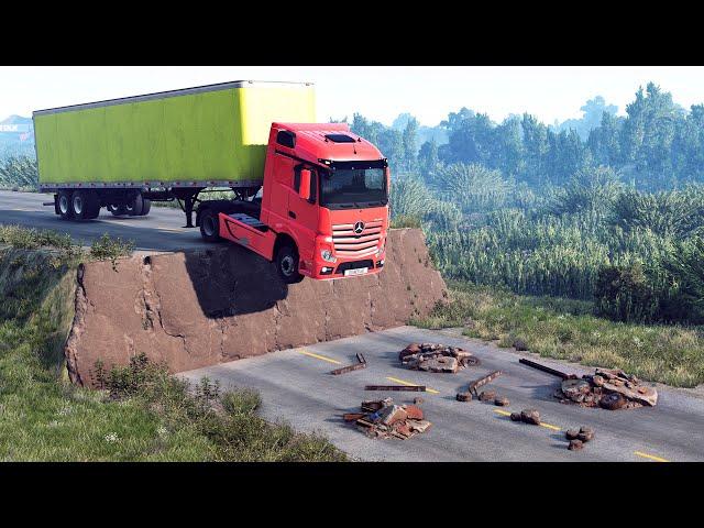 Cars and Trucks vs Incomplete Roads 2 ▶️ BeamNG Drive