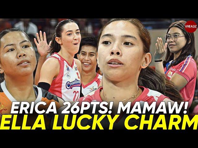 ELLA “Lucky Charm” DeJesus! CREAMLINE 1st WIN! STAUNTON BUMOMBA ng 26pts! PINAASA ang Farm Fresh!