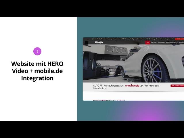 Wordpress Autohaus Website with HERO Video and mobile.de integration #wehiko