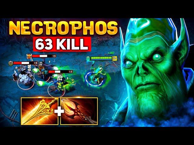 63 Kills Necrophos Insane Damage 7.37c +1000 AOE | Dota 2 Gameplay