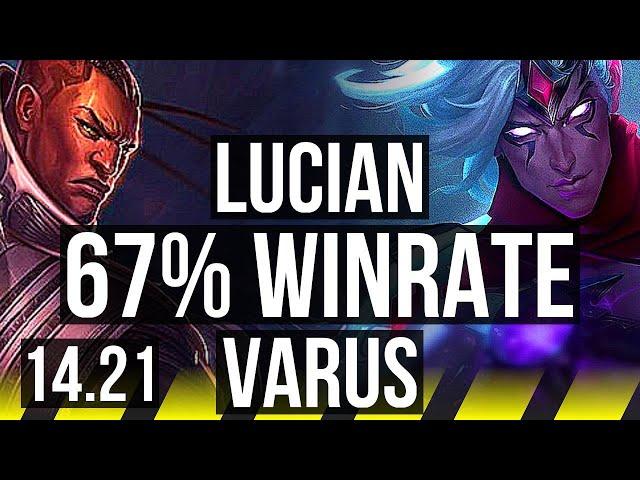 LUCIAN & Milio vs VARUS & Lulu (ADC) | 9/1/3, 67% winrate | KR Diamond | 14.21