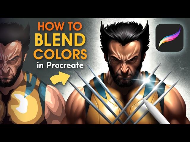 How to BLEND COLORS in Procreate | Featuring WOLVERINE from DEADPOOL 3 | Digital Art Tutorial