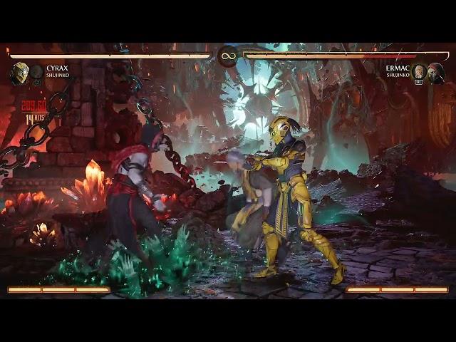 Cyrax/Shujinko 75% Combo/Infinite vs Ermac MK1