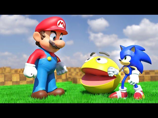 Super Mario, Sonic and Pacman adventure in 4K