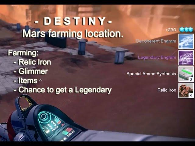 Destiny - Fast relic iron & chest farming locations on Mars