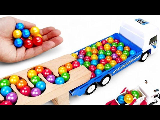  [LIVE] Marble Run ASMR Race  HABA Slope & Dump Truck Excavator Ambulance Garbage Truck Tractors